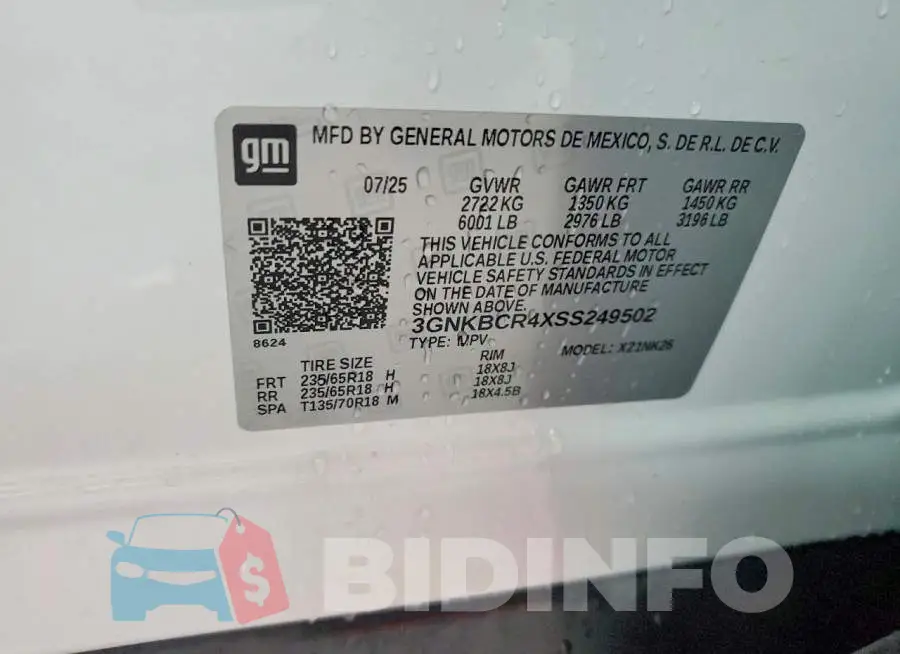 3GNKBCR4XSS249502 Photo# 14