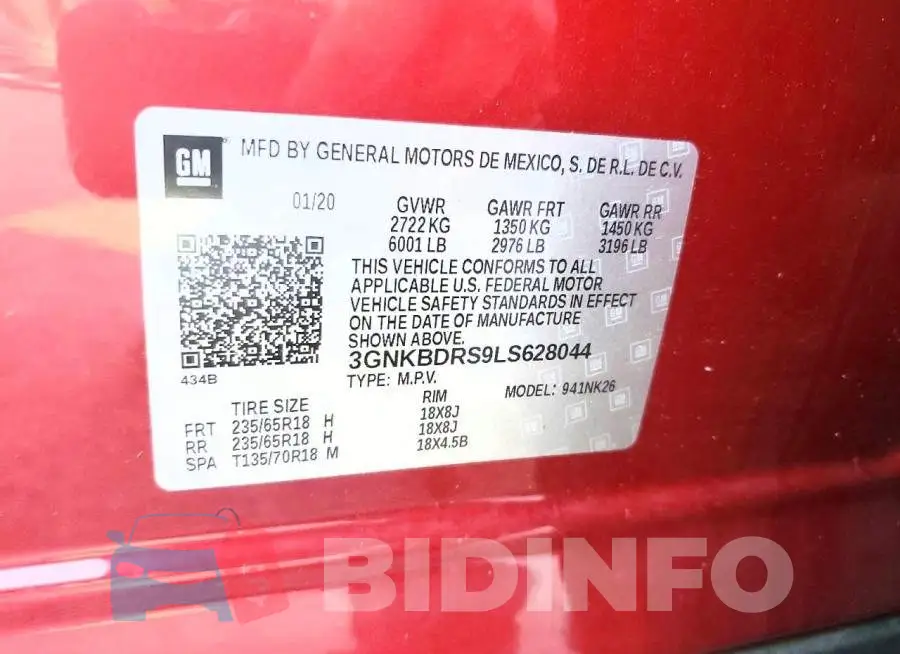 3GNKBDRS9LS628044 Photo# 13