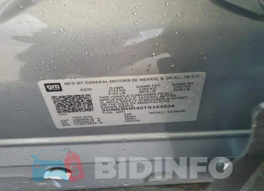 3GNKBHR45TS164534 Photo# 13