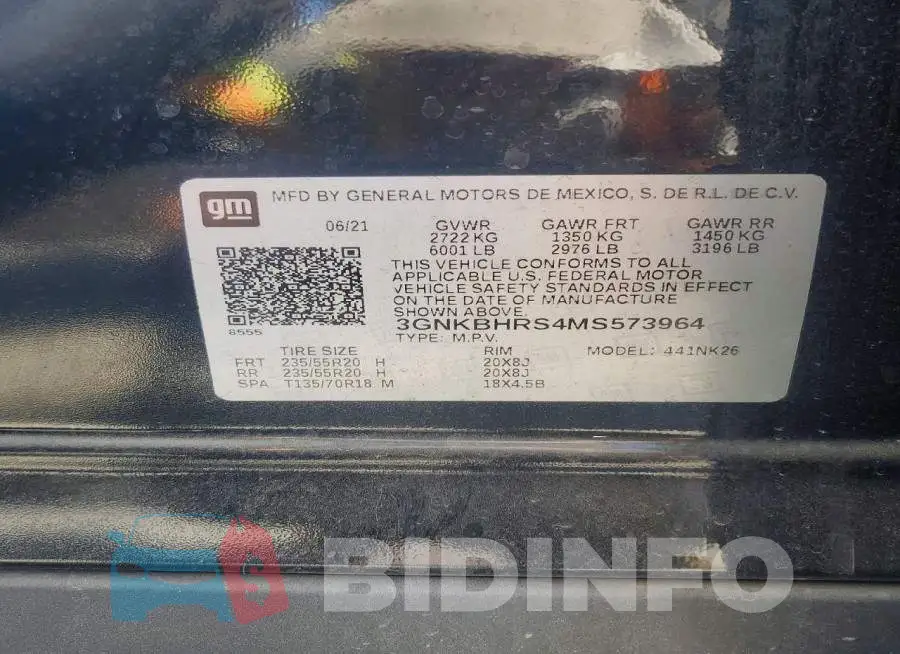 3GNKBHRS4MS573964 Photo# 13