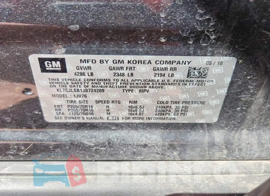 KL7CJLSB1JB724289 Photo# 13