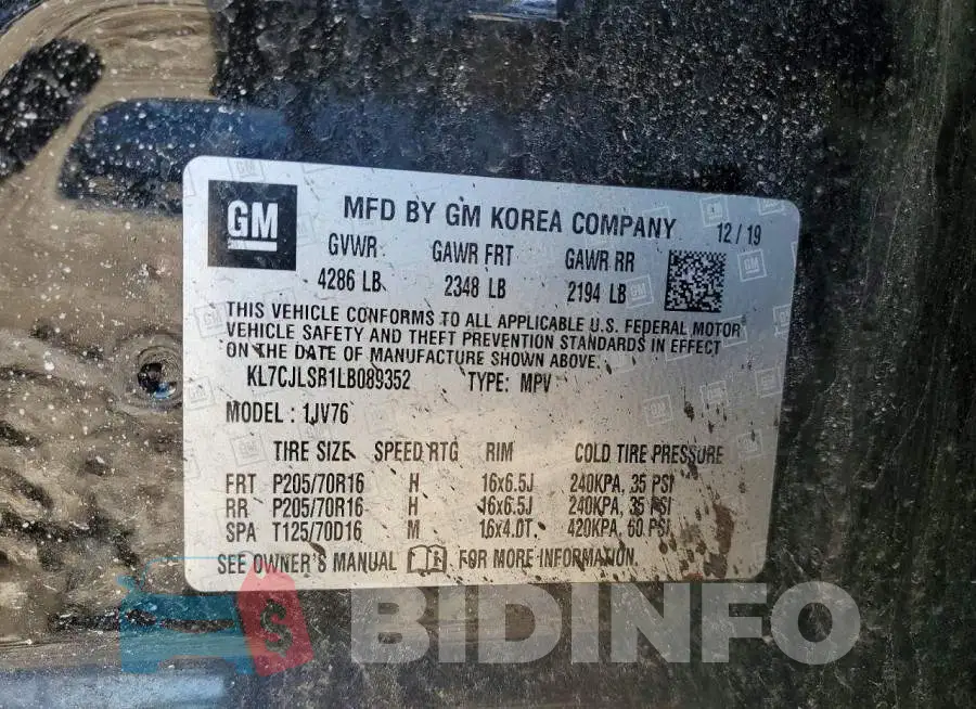 KL7CJLSB1LB089352 Photo# 13