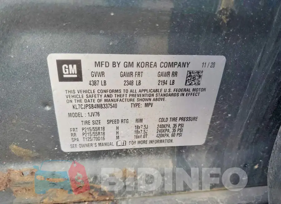 KL7CJPSB4MB337540 Photo# 13