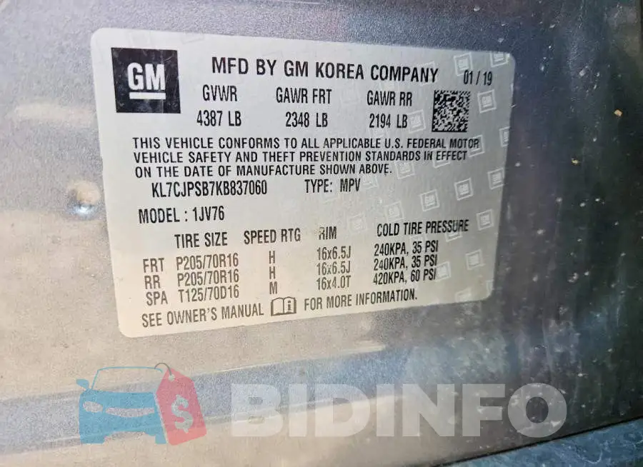 KL7CJPSB7KB837060 Photo# 12