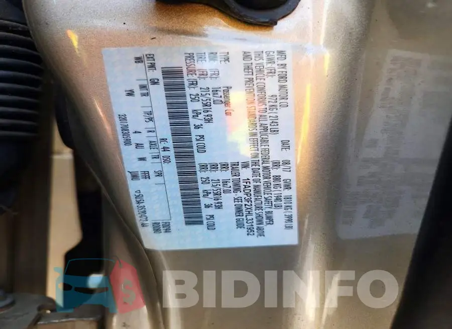 1FADP3F2XHL331952 Photo# 12