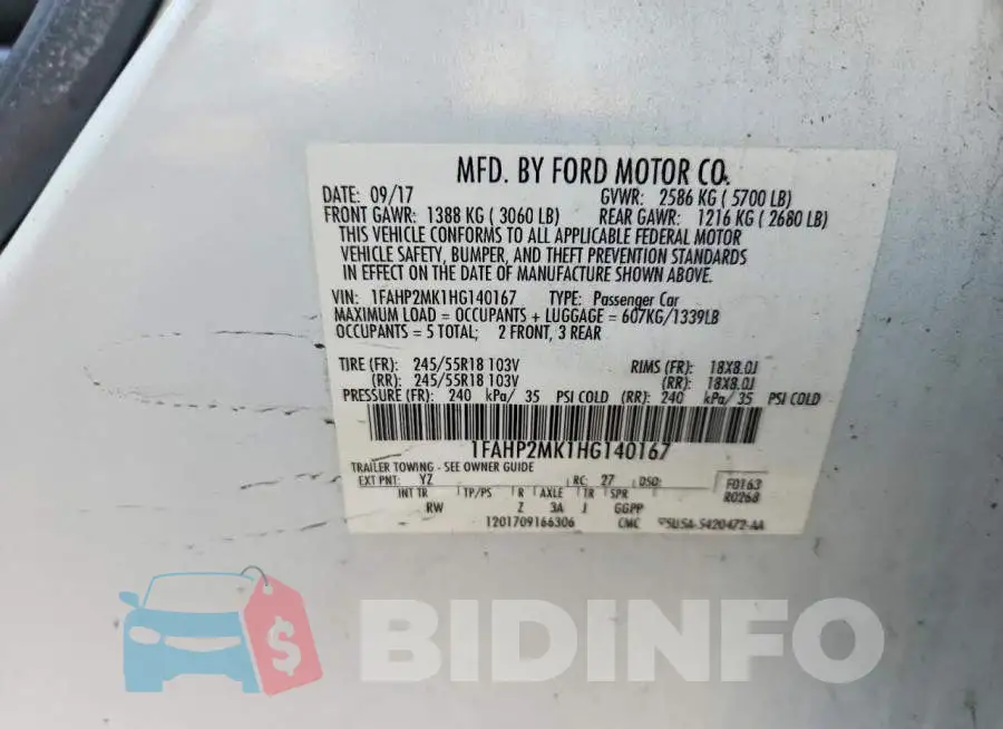 1FAHP2MK1HG140167 Photo# 13