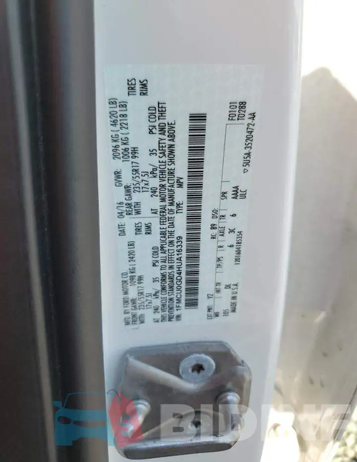 1FMCU0GD4HUA16339 Photo# 13