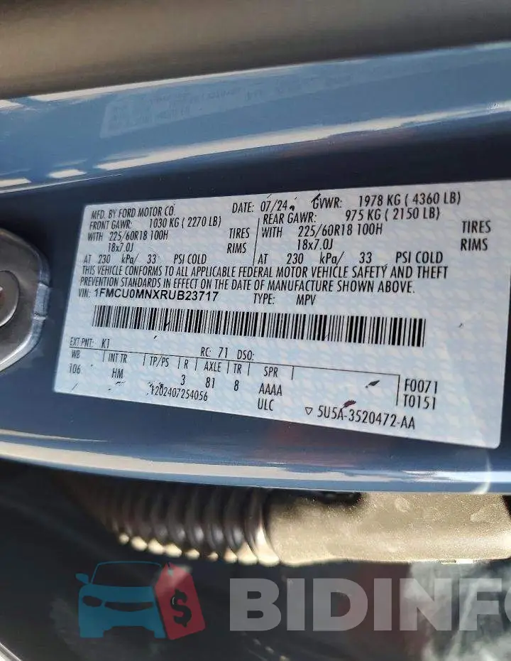 1FMCU0MNXRUB23717 Photo# 13