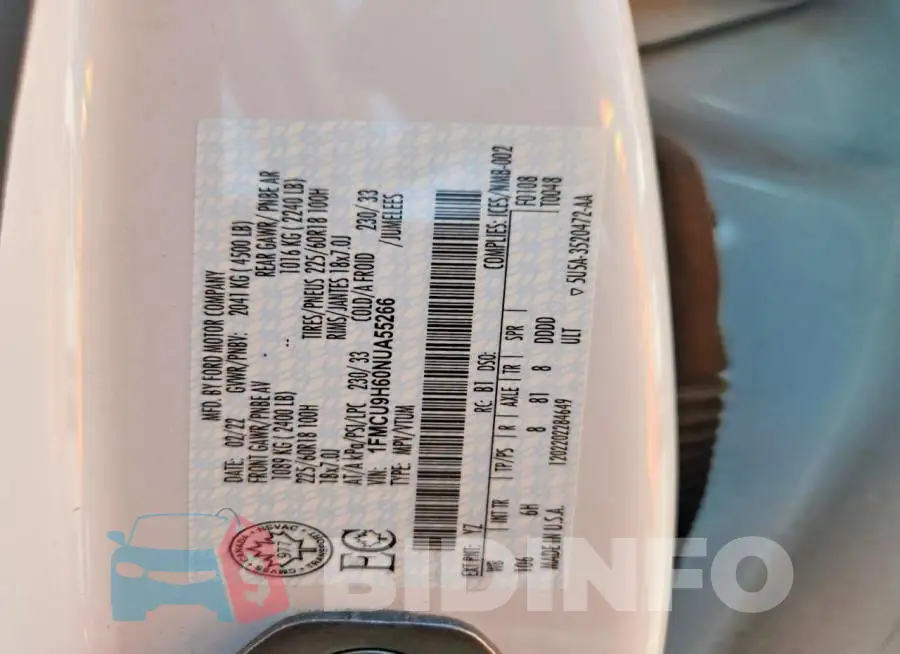 1FMCU9H60NUA55266 Photo# 13
