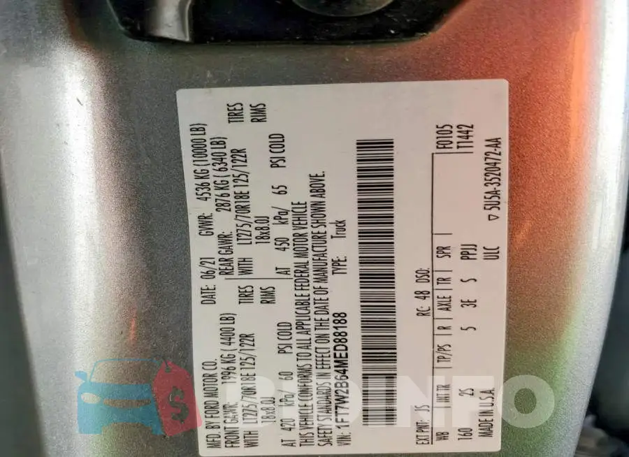 1FT7W2B64MED88188 Photo# 12