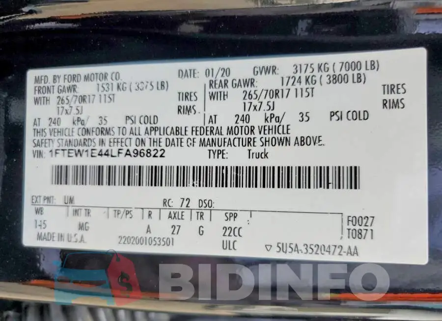 1FTEW1E44LFA96822 Photo# 12