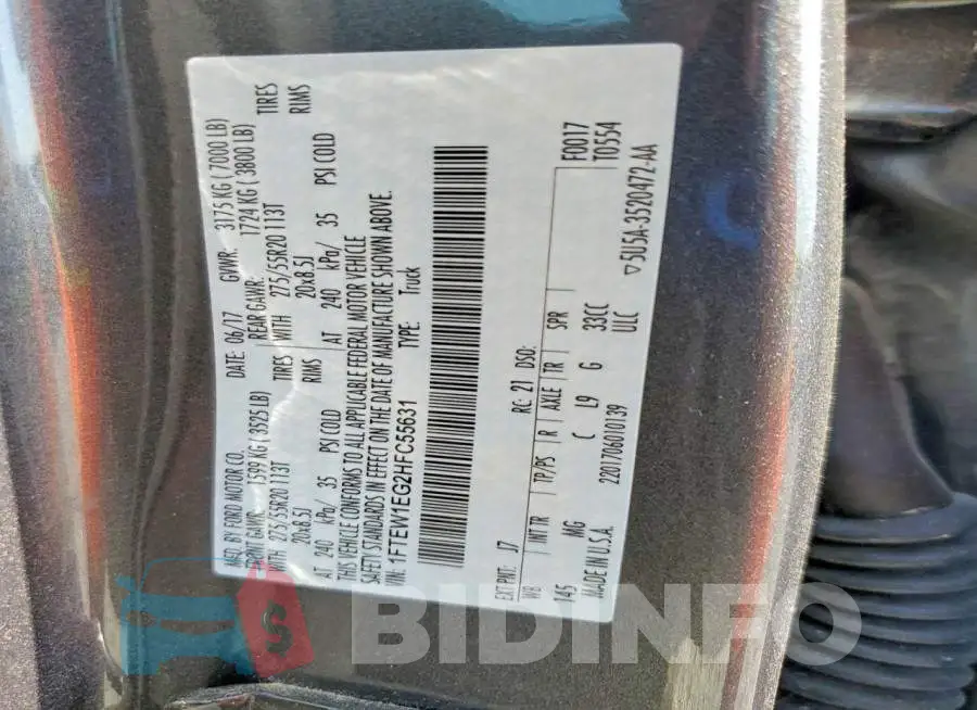1FTEW1EG2HFC55631 Photo# 12
