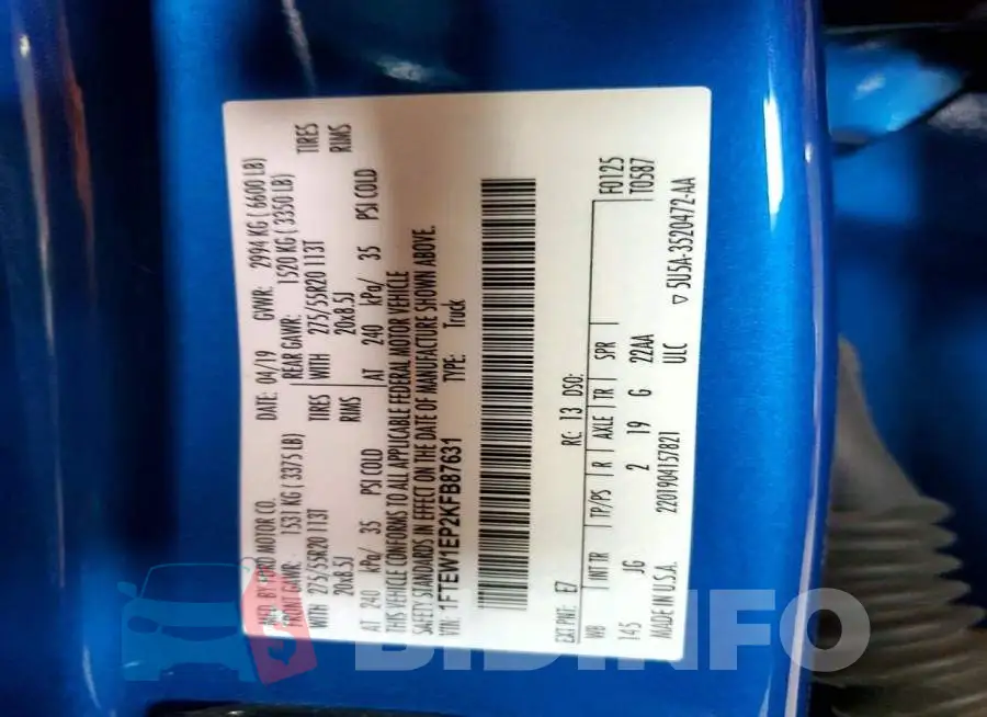 1FTEW1EP2KFB87631 Photo# 12