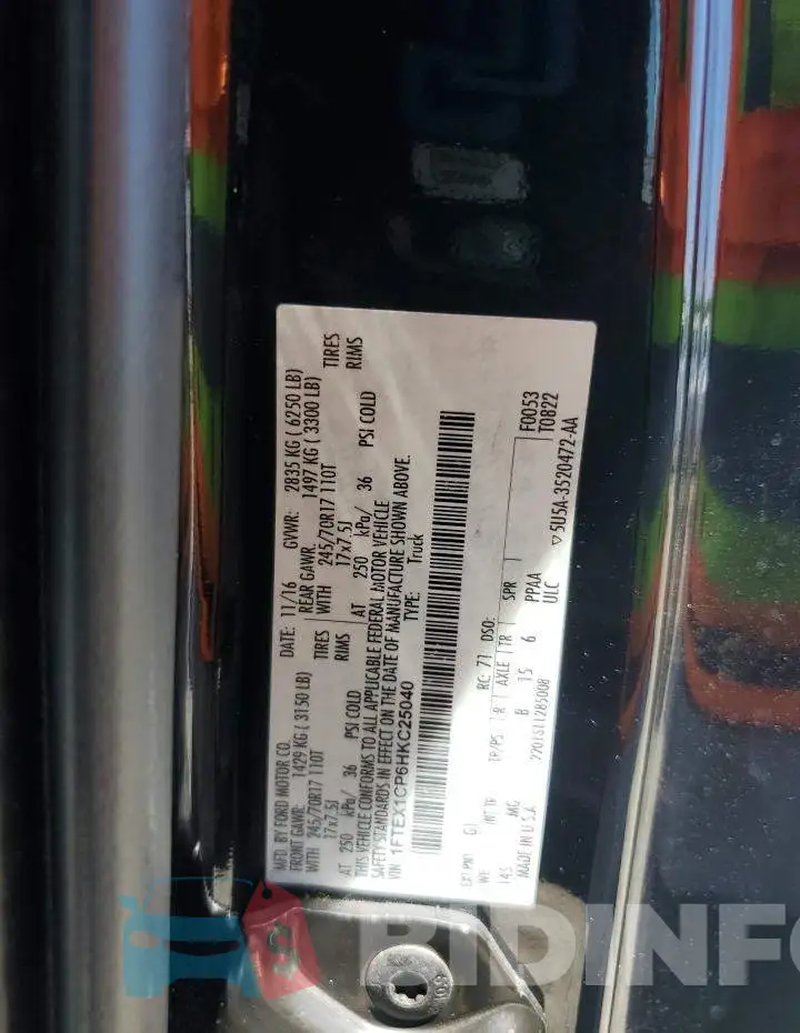 1FTEX1CP6HKC25040 Photo# 12