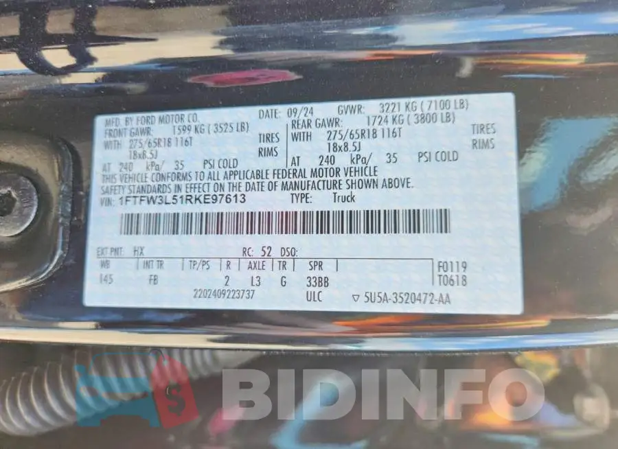 1FTFW3L51RKE97613 Photo# 12