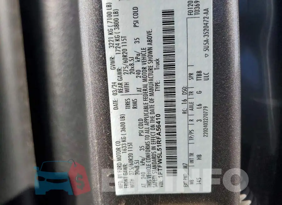 1FTFW5L51RFA56410 Photo# 12