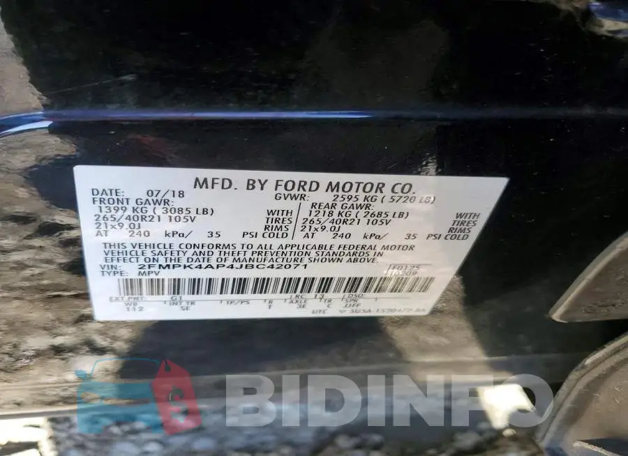2FMPK4AP4JBC42071 Photo# 13