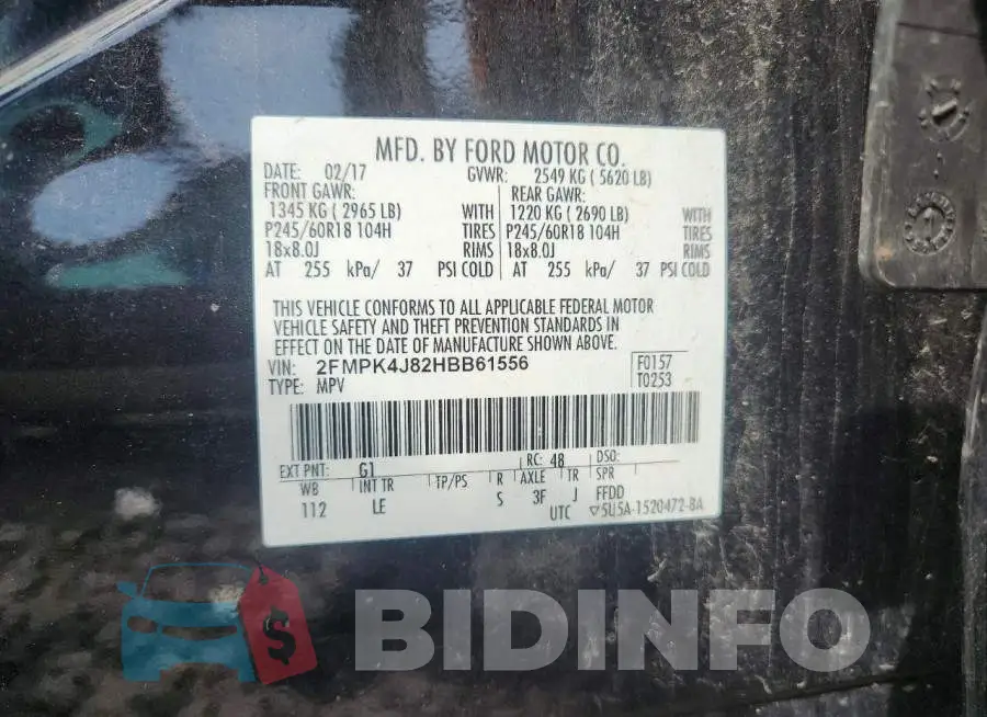 2FMPK4J82HBB61556 Photo# 13