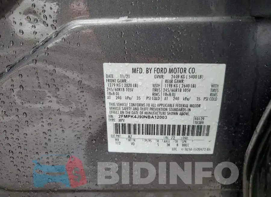 2FMPK4J90NBA12003 Photo# 13