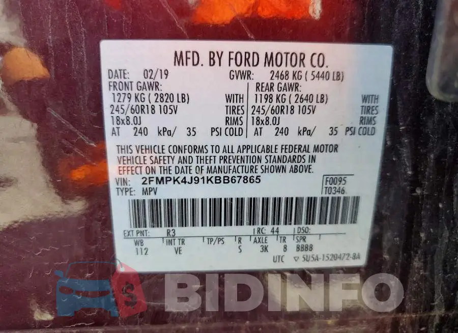 2FMPK4J91KBB67865 Photo# 13
