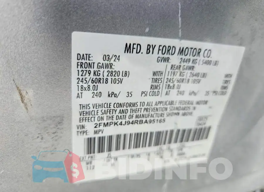 2FMPK4J94RBA95165 Photo# 13