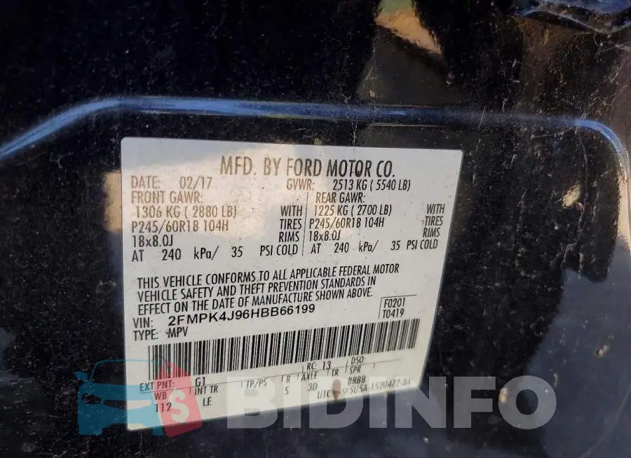 2FMPK4J96HBB66199 Photo# 12