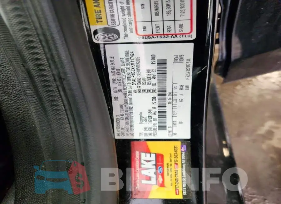 3FADP4BJXKM117424 Photo# 13