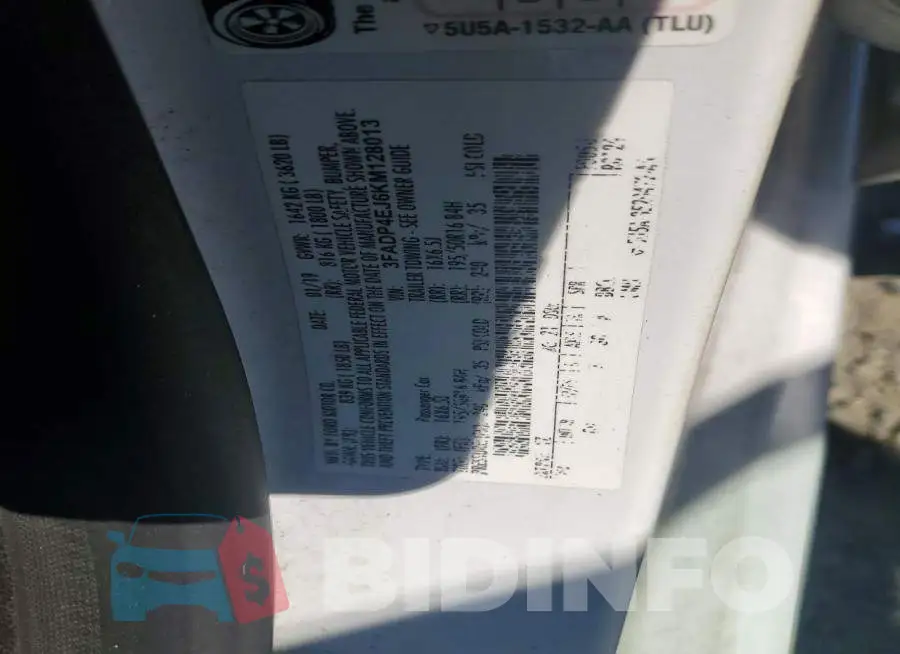 3FADP4EJ6KM128013 Photo# 12
