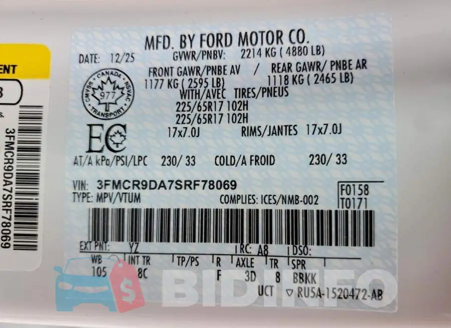 3FMCR9DA7SRF78069 Photo# 13