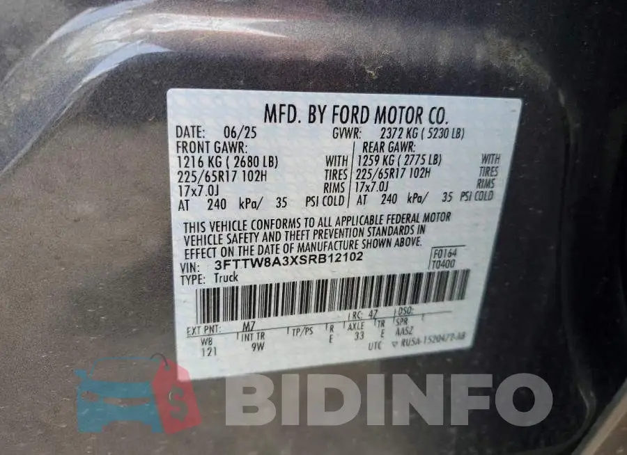 3FTTW8A3XSRB12102 Photo# 12