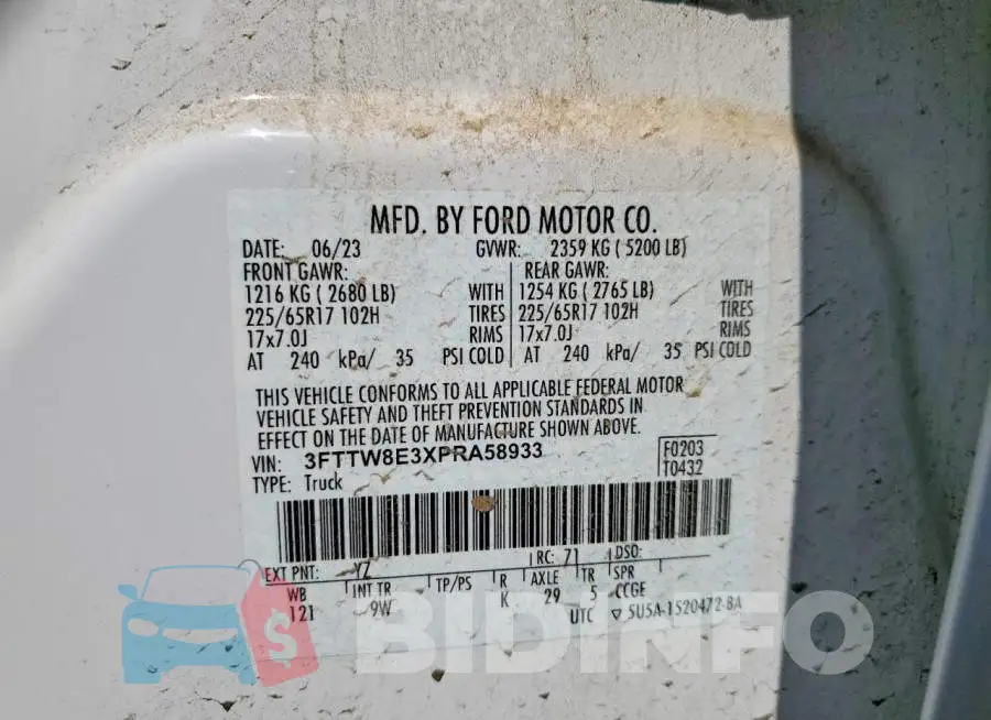 3FTTW8E3XPRA58933 Photo# 12