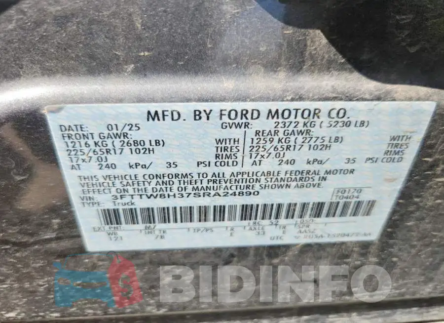 3FTTW8H37SRA24890 Photo# 13