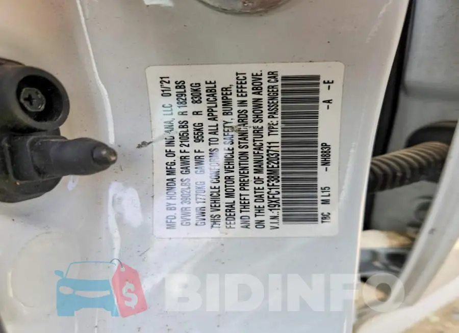 19XFC1F38ME203711 Photo# 12