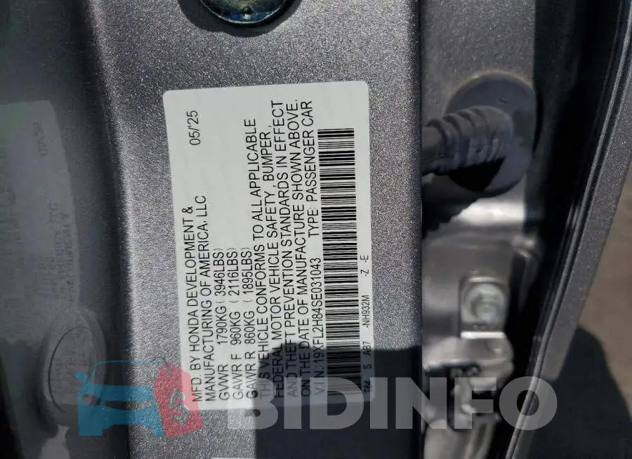 19XFL2H84SE031043 Photo# 12