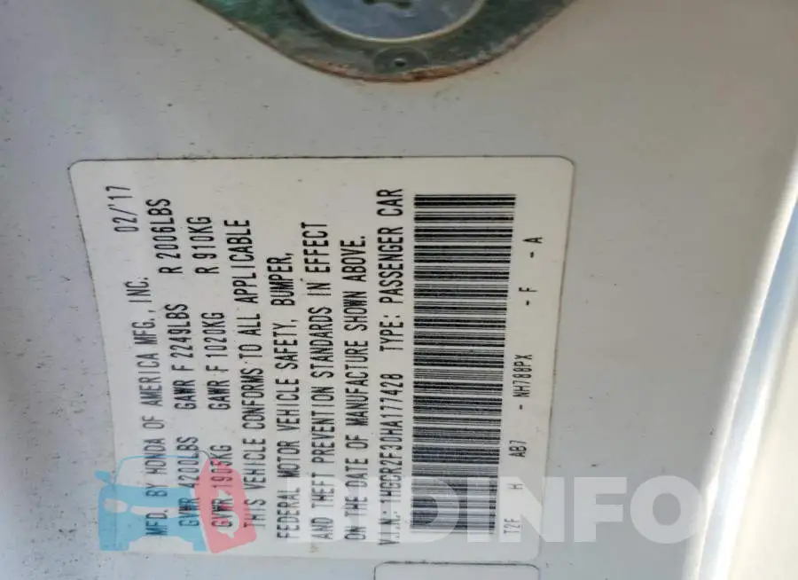 1HGCR2F30HA177428 Photo# 12