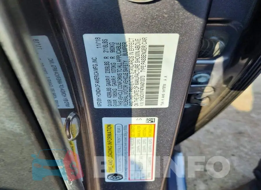 1HGCV1F47KA013373 Photo# 12