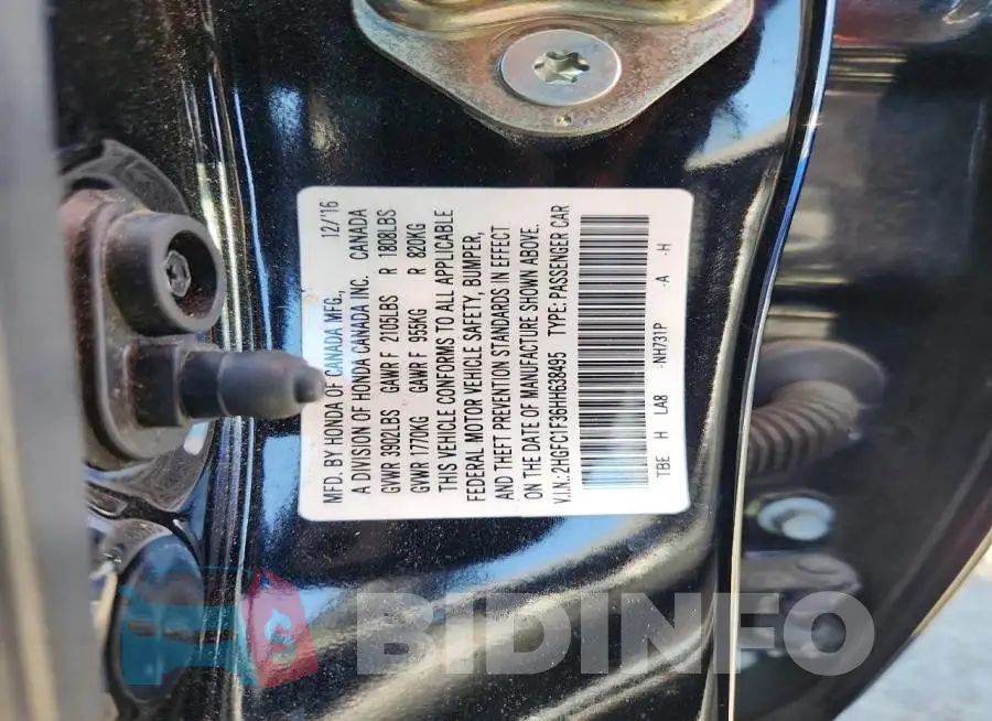 2HGFC1F36HH638495 Photo# 12