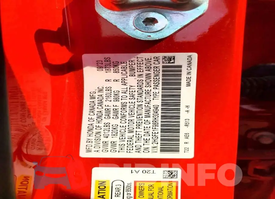 2HGFE1F98RH304940 Photo# 12