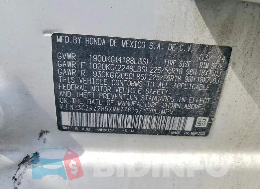 3CZRZ2H5XRM776357 Photo# 13