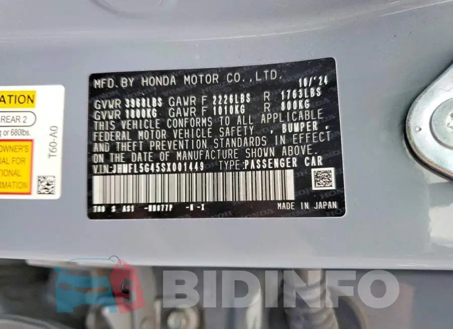 JHMFL5G45SX001449 Photo# 12