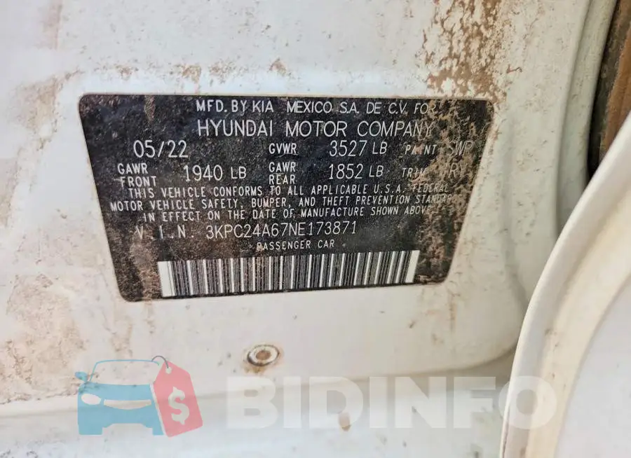 3KPC24A67NE173871 Photo# 13
