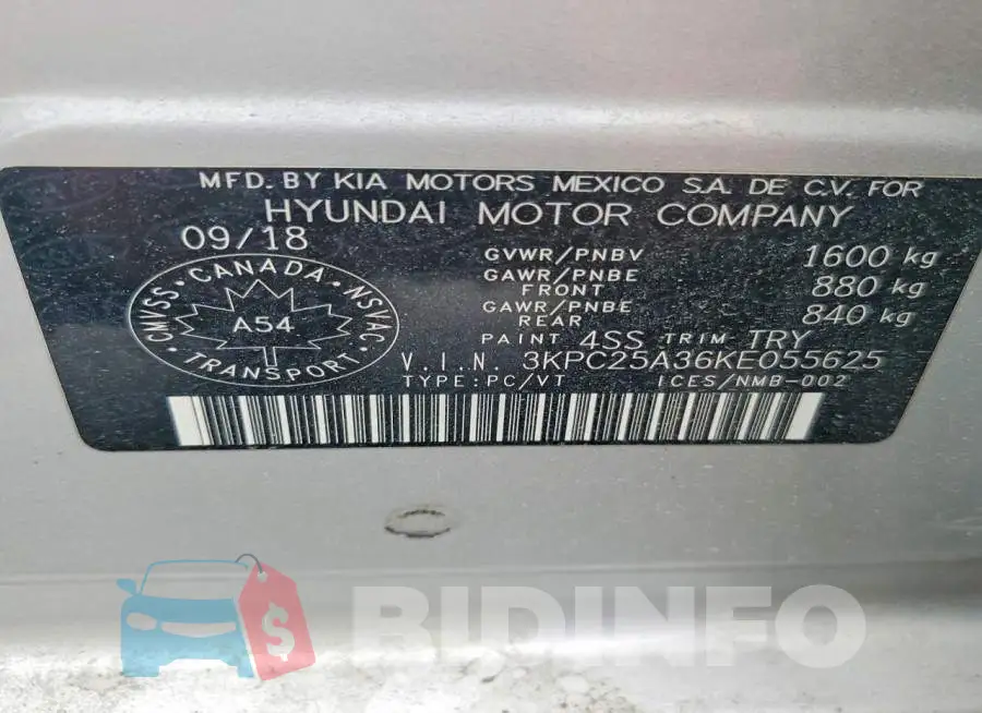 3KPC25A36KE055625 Photo# 12