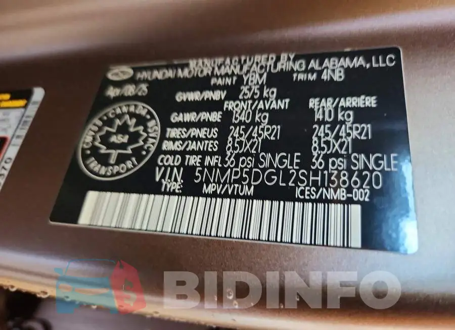 5NMP5DGL2SH138620 Photo# 13