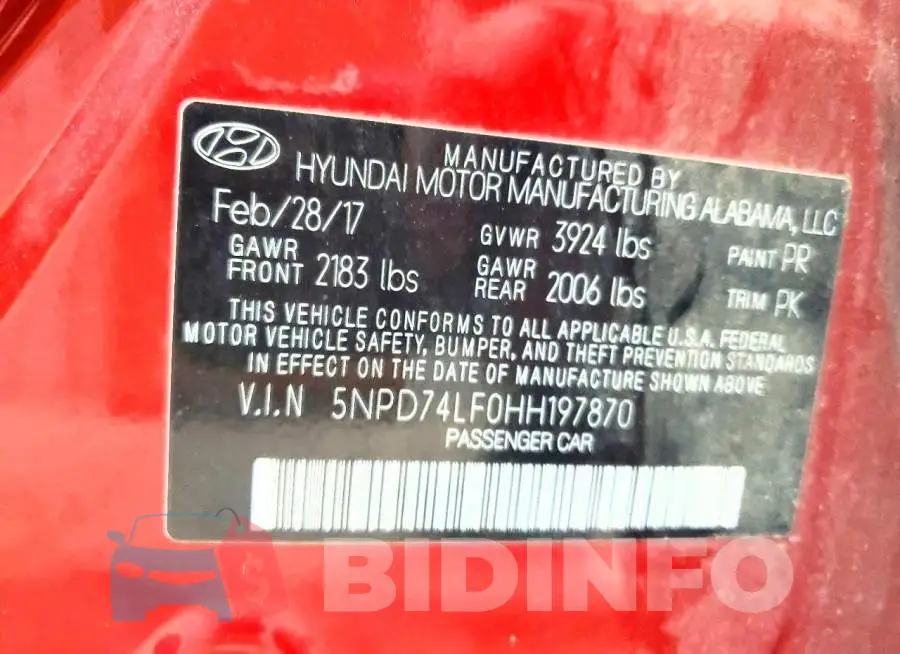 5NPD74LF0HH197870 Photo# 12