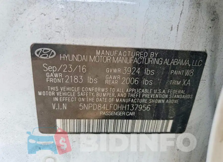 5NPD84LF0HH137956 Photo# 13