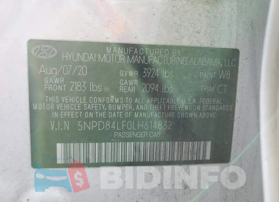 5NPD84LF0LH614832 Photo# 12
