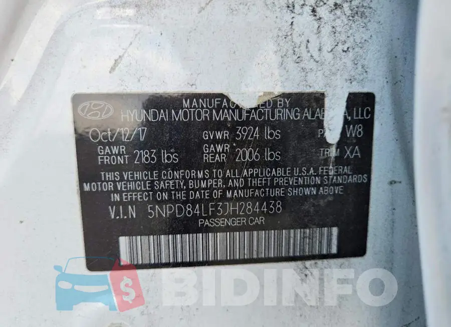 5NPD84LF3JH284438 Photo# 12