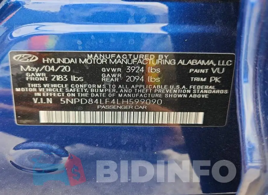 5NPD84LF4LH599090 Photo# 13