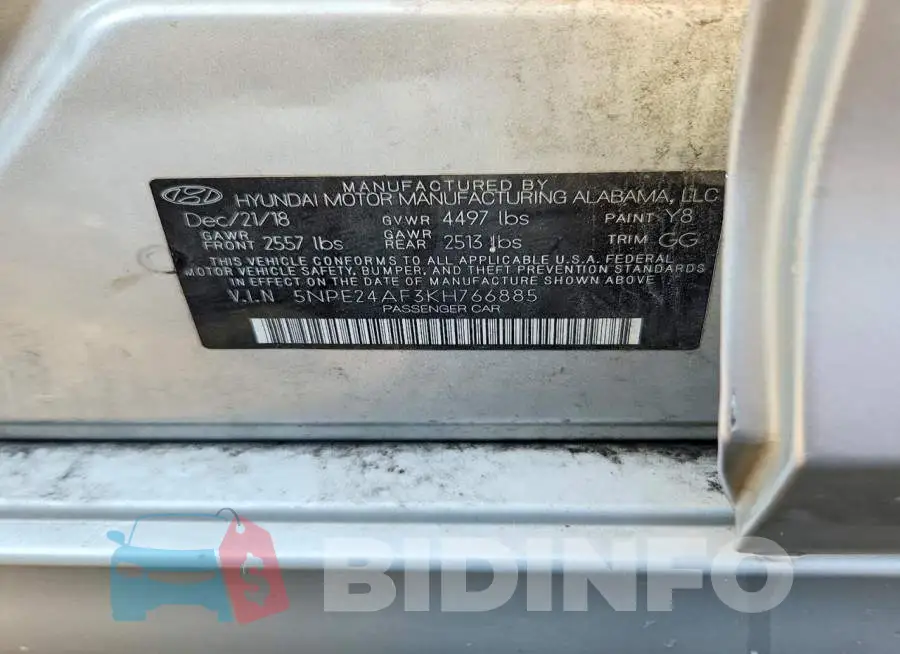 5NPE24AF3KH766885 Photo# 12