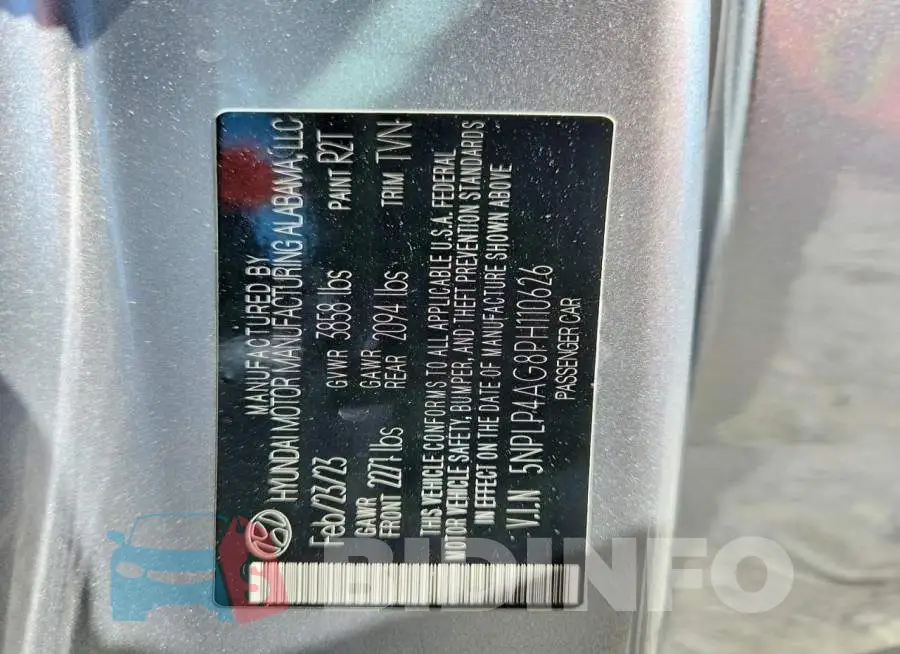 5NPLP4AG8PH110626 Photo# 12